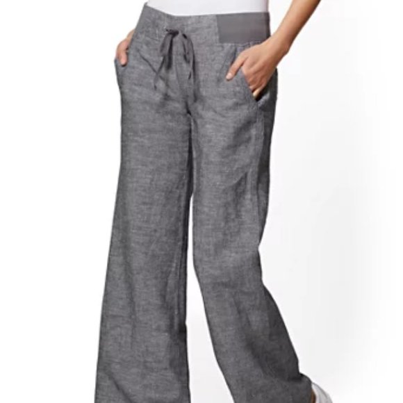 Ladies Linen Wide Leg Pants 